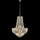 Iron and Gold Chandelier with Rhinestones Made in Italy for Interior Decorating - Baviera Viadurini