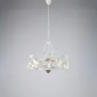 Ivory Lacquered Iron Chandelier Made in Italy for Interior Decor - Marrakech Viadurini