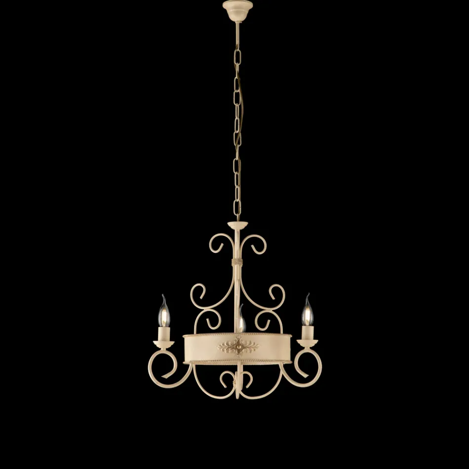 Lacquered and Rusted Iron Chandelier Made in Italy for Interior Decor - Texas Viadurini