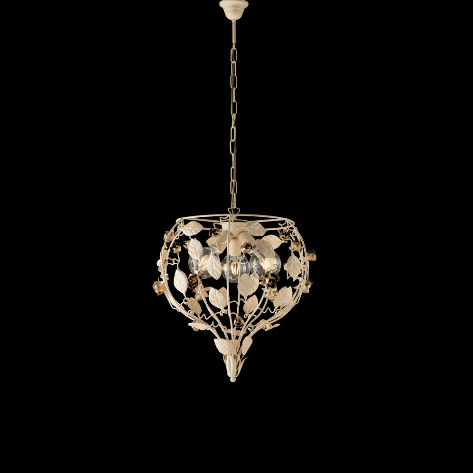 Lacquered Iron Chandelier Made in Italy for Interior Decorating - Capri Viadurini