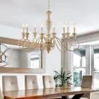 Italian-Made Wood and Lacquered Iron Chandelier for Interior Decor - Tuscany Viadurini