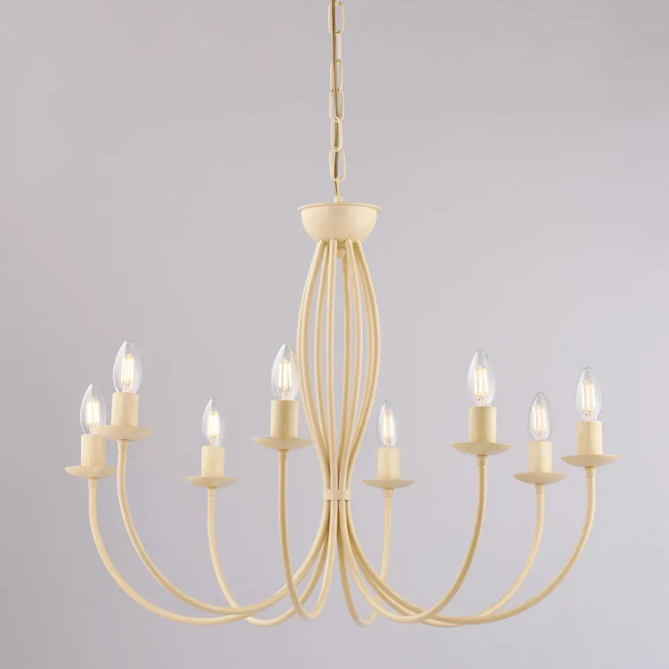 White metal chandelier for illuminating refined spaces – Roccia Viadurini