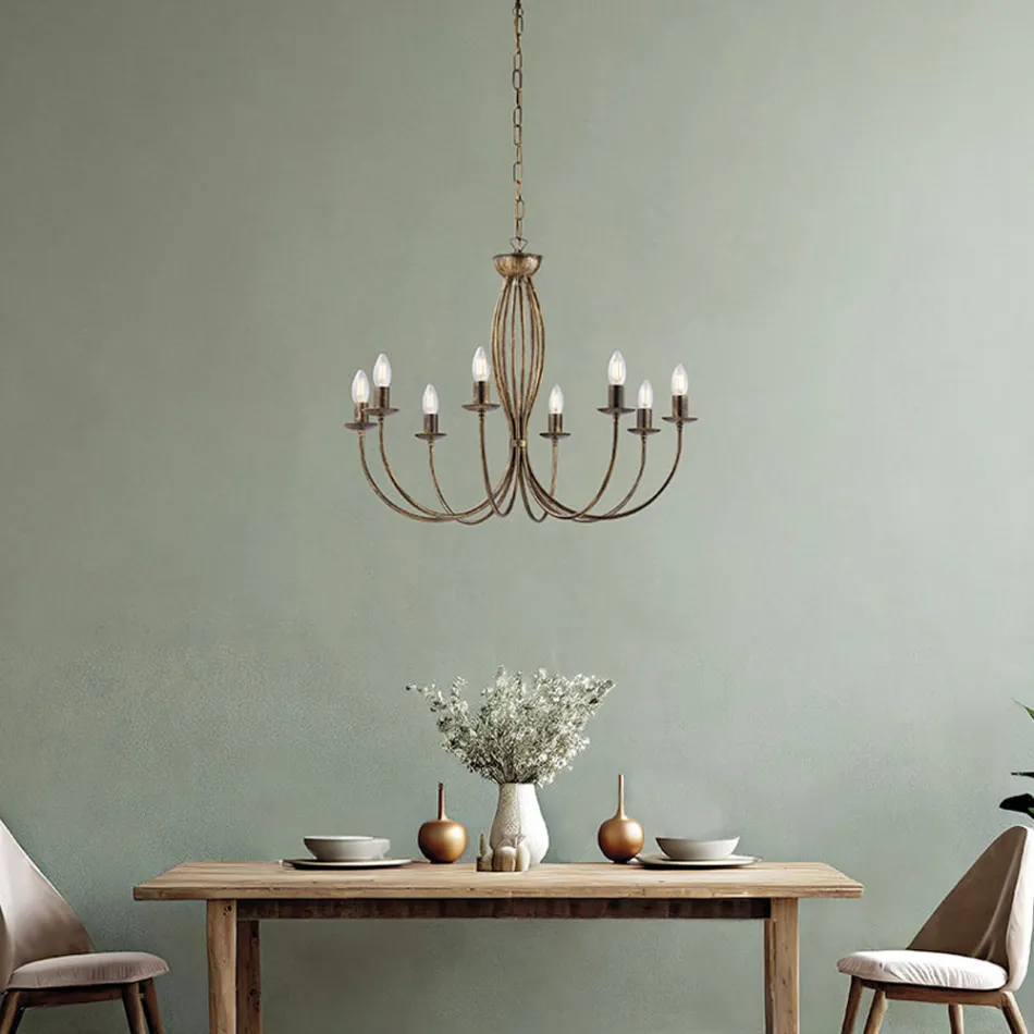 White metal chandelier for illuminating refined spaces – Roccia Viadurini