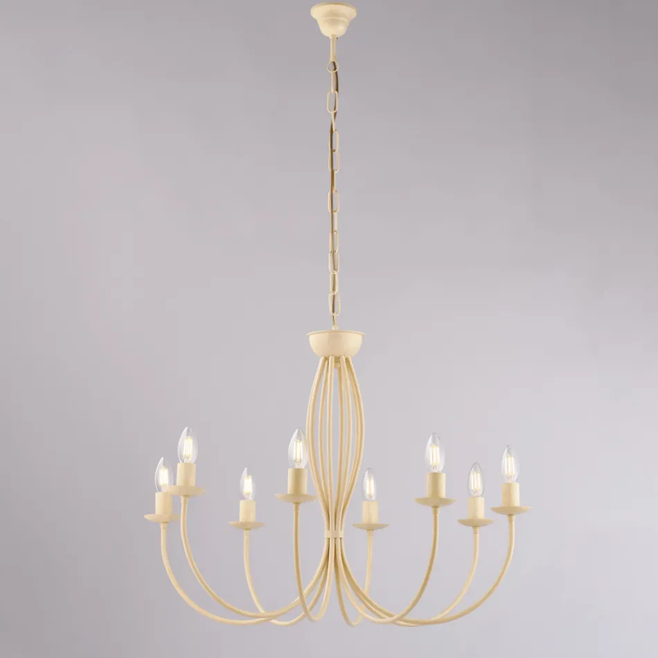 White metal chandelier for illuminating refined spaces – Roccia Viadurini