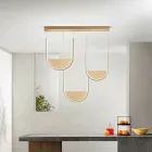 Metal Chandelier with Removable Insert in Granulated Glass - Catalpa Viadurini