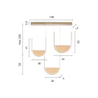 Metal Chandelier with Removable Insert in Granulated Glass - Catalpa Viadurini