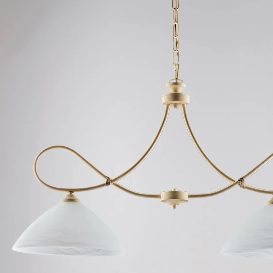 Eclisse: A metal and white ceramic chandelier for elegant interiors. Viadurini