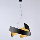 Asteroide: A black metal and glass chandelier for modern spaces. Viadurini