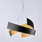 Asteroide: A black metal and glass chandelier for modern spaces. Viadurini