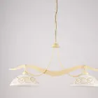2-Light Glass Metal Chandelier for Interior Lighting - Musca Viadurini
