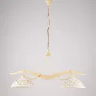 2-Light Glass Metal Chandelier for Interior Lighting - Musca Viadurini