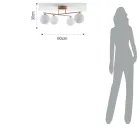 Chandelier in Metallic Gold Metal and 4 White Glass Spheres - Venice Viadurini