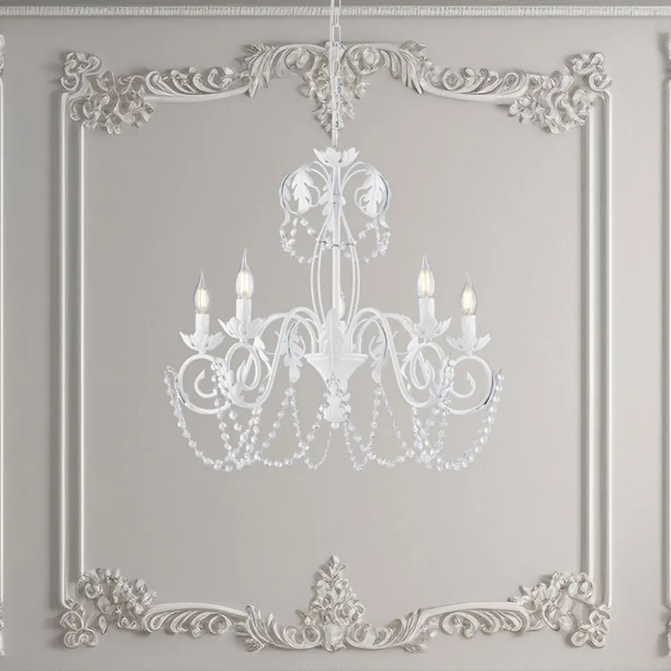 Metal chandelier for bright and welcoming interiors – Perla Viadurini