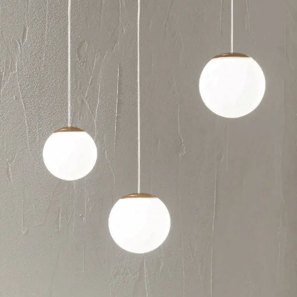 Gold Painted Metal Chandelier with 3 LEDs and Optional Glass - Beech Viadurini