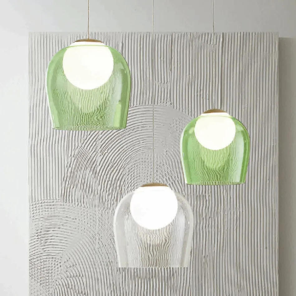 Gold Painted Metal Chandelier with 3 LEDs and Optional Glass - Beech Viadurini