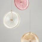 Chandelier in Painted Metal and Glass Decorated with Concentric Lines - Hackberry Viadurini