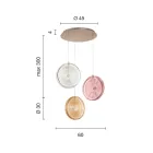 Chandelier in Painted Metal and Glass Decorated with Concentric Lines - Hackberry Viadurini