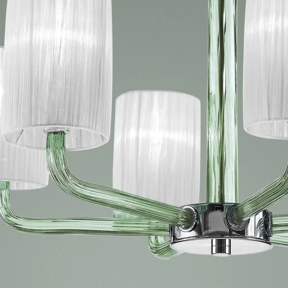 Chandelier in Venice Glass and Metal Handmade in Italy - Graham Viadurini