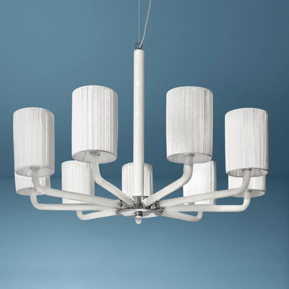 Chandelier in Venice Glass and Metal Handmade in Italy - Graham Viadurini