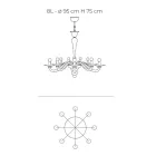 Classic Style Hand Blown Venetian Glass Chandelier - Demetra Viadurini