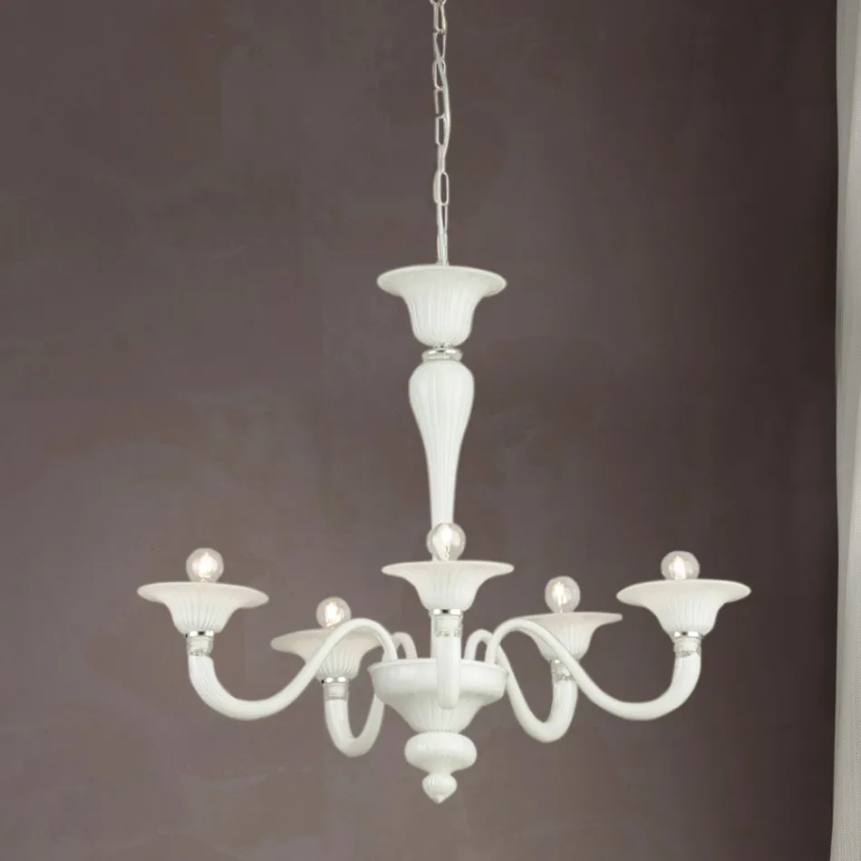 Classic Style Hand Blown Venetian Glass Chandelier - Demetra Viadurini