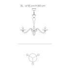 Classic Style Hand Blown Venetian Glass Chandelier - Demetra Viadurini