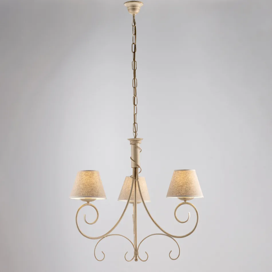 Two-light glass and metal chandelier for refined spaces – Draco Viadurini