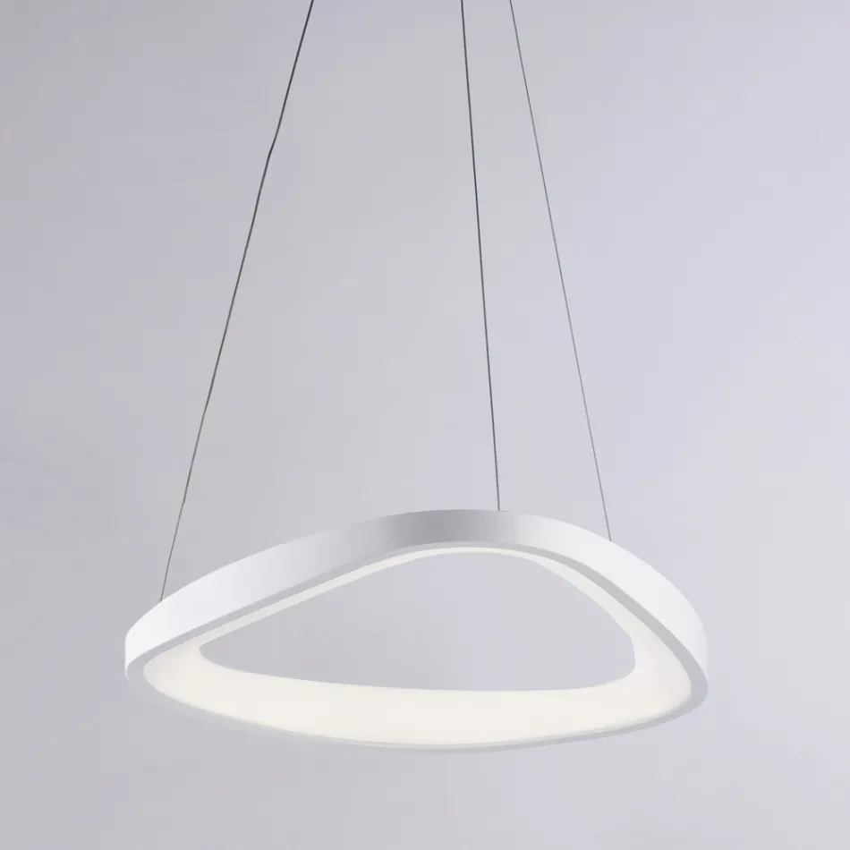 White glass and metal chandelier to illuminate elegant interiors – Voyager Viadurini