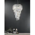 Classic Luxury Chandelier in Chromed Metal and Cut Crystal - Lambert Viadurini