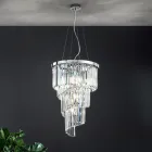 Classic Luxury Chandelier in Chromed Metal and Cut Crystal - Lambert Viadurini
