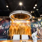 Modern Steel and Glass Chandelier with Wood Insert Made in Italy - Seoul Viadurini