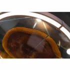 Modern Steel and Glass Chandelier with Wood Insert Made in Italy - Seoul Viadurini