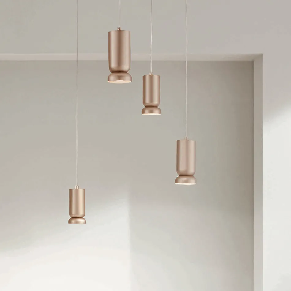 Modern Chandelier in Powder Coated Aluminum and Adjustable Cable - Buxus Viadurini