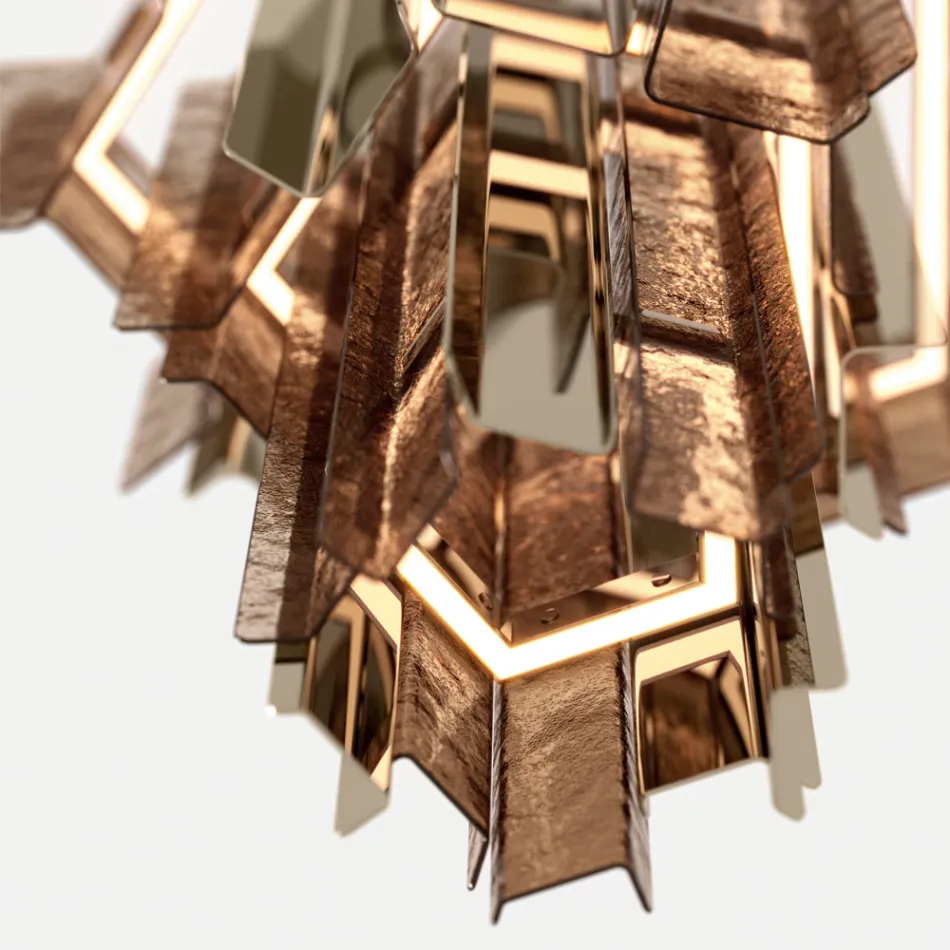 Velis - Elegantly Designed Modern Fused Glass Chandelier Made in Italy Viadurini