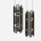 Velis - Elegantly Designed Modern Fused Glass Chandelier Made in Italy Viadurini