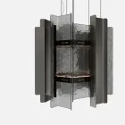 Velis - Elegantly Designed Modern Fused Glass Chandelier Made in Italy Viadurini