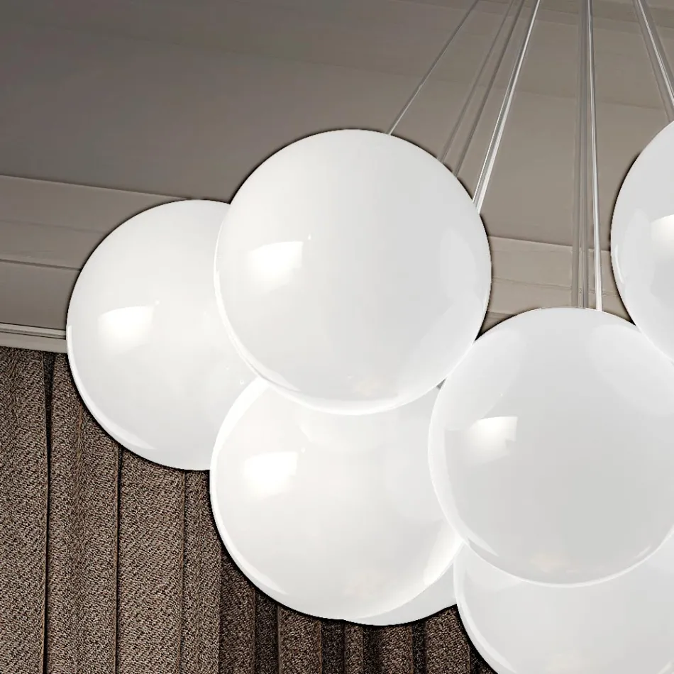 Modern Hand Blown Venetian Glass Chandelier - Snow Viadurini