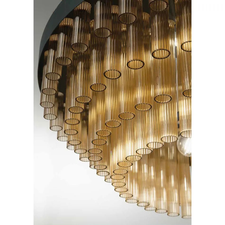 Modern Blown Glass and Metal Chandelier Italian Craftsmanship - Maesta Viadurini