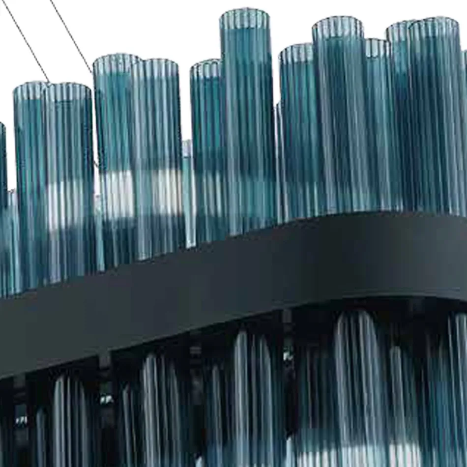 Modern Blown Glass and Metal Chandelier Italian Craftsmanship - Maesta Viadurini