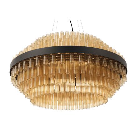 Modern Blown Glass and Metal Chandelier Italian Craftsmanship - Maesta Viadurini