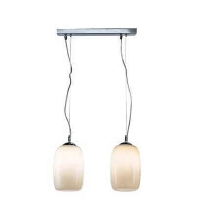 Two-Light Hand-Blown Glass Pendant Lamp Made in Italy - Soffio Viadurini