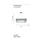 Classic Suspended Chandelier Metal and Luxury Cut Crystal - Mirielle Viadurini