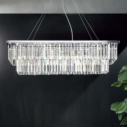 Classic Suspended Chandelier Metal and Luxury Cut Crystal - Mirielle Viadurini