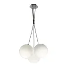 Three-Light Suspended Chandelier in Cased Glass Made in Italy - Althea Viadurini