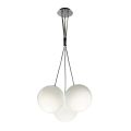Three-Light Suspended Chandelier in Cased Glass Made in Italy - Althea