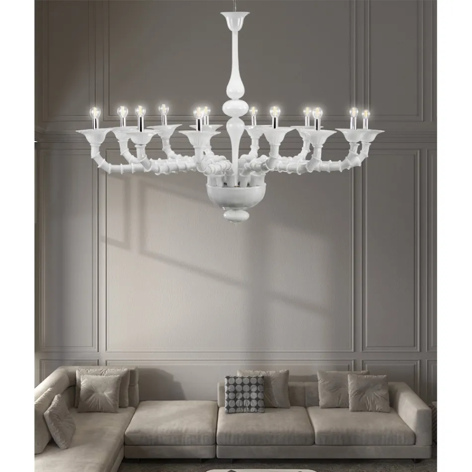 Classic Style Chandelier in Hand Blown Venetian Glass - Vanity Viadurini