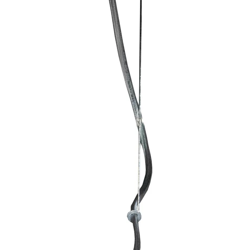 Three-Light Linear Bar Chandelier in Venetian Glass Made in Italy - Elisia Viadurini