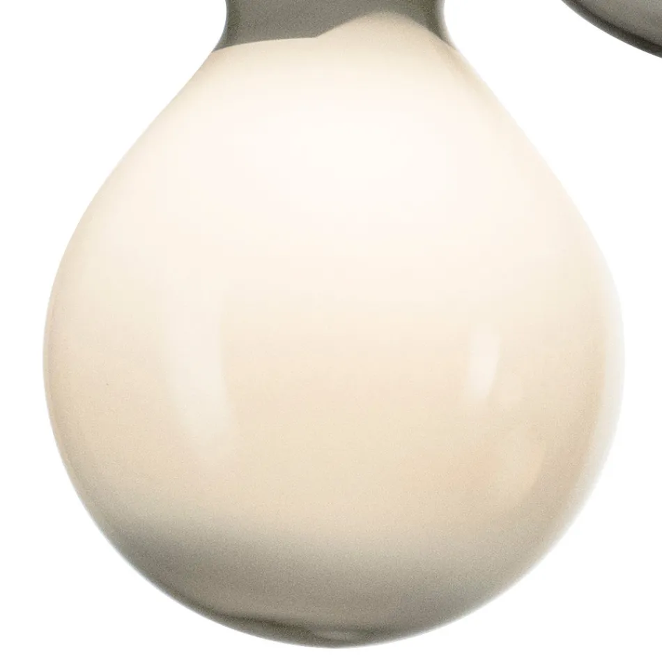 Three-Light Chandelier on a Round Base in Cased Glass Made in Italy - Iride Viadurini