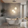 Three-Light Chandelier on a Round Base in Cased Glass Made in Italy - Iride