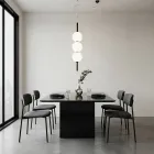 Lumira - Three-Light Vertical Chandelier in Cased Glass Made in Italy Viadurini